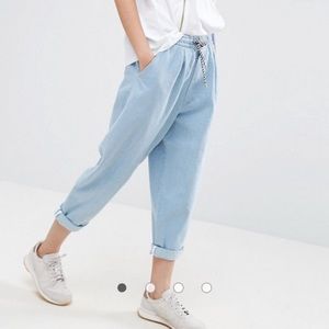 Oak + Fort Boyfriend Drawstring Jeans